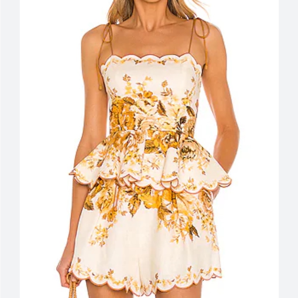 Zimmermann NWT Aline Scallop Floral Peplum Top szAU 2 US 6/8 - Picture 3 of 6